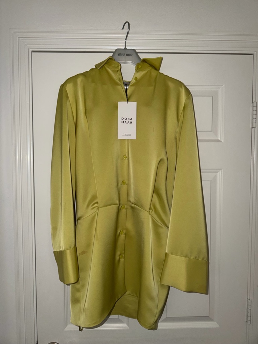 The Attico Margot Shirt Mini Dress - Size M/US 6 - Picture 3 of 8